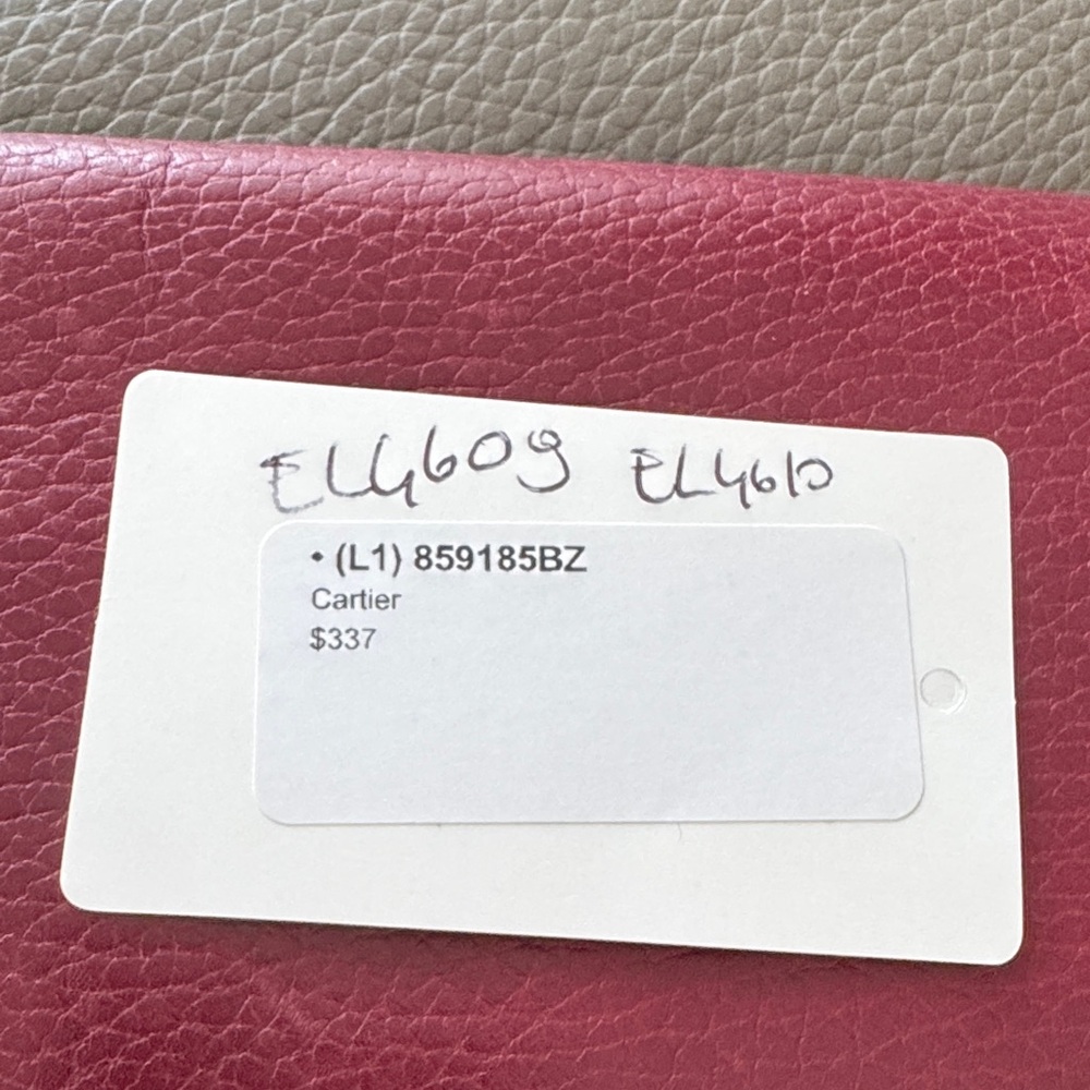 Elegant Burgundy Cartier Leather Clutch - Picture 6 of 6
